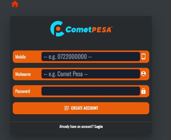 CometPESA Kenya Account & App Registration and Login.