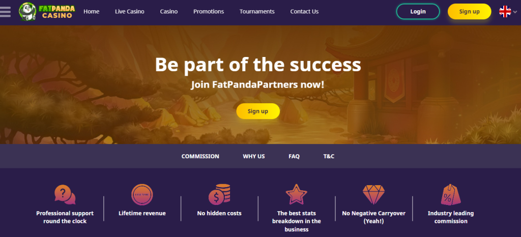 FatPanda Casino Account & App Registration and Login. FatPanda can give up to 40% of revenue share and attractive CPA (Cost Per Action) deals for users.