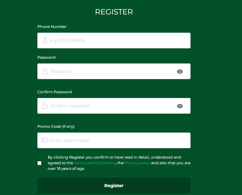 Michezobet Kenya Account & App Registration and Login. Michezobet Kenya registration form