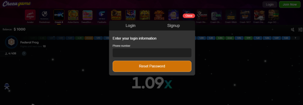 Chezagame Kenya Account & App Registration and Login. Chezagame Kenya password reset section