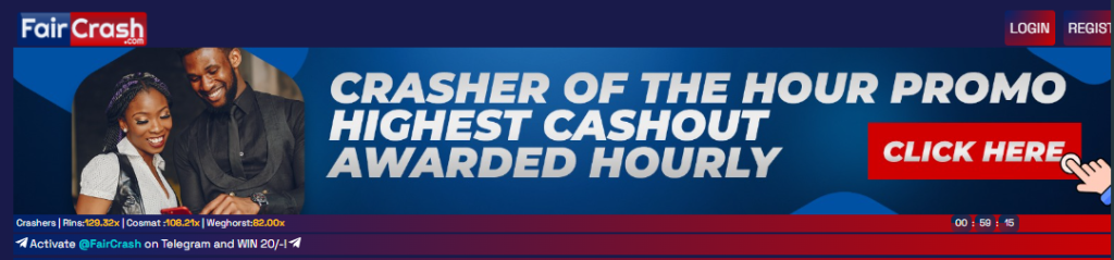 FairCrash Kenya Account & App Registration and Login. You stand a chance to win KES 2,000 every hour courtesy of the FairCrash Kenya "Crasher of the Hour Promo"