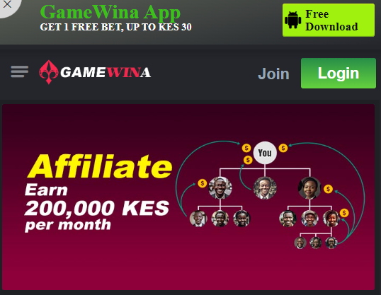 The GameWina Kenya referral program allows you to earn up to KES 500,000 per month.