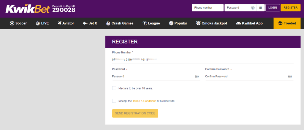 Kwikbet Kenya Aviator Account & App Registration and Login. Kwikbet Kenya Aviator registration form