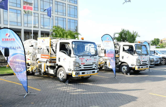 A fleet of new airplane fueling vehicles by Stabex International. Picture/X